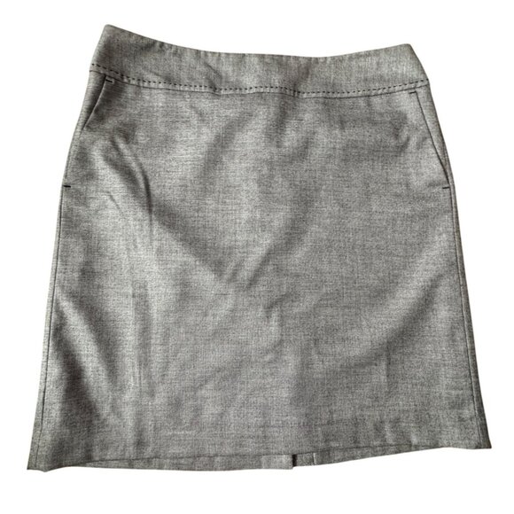 Ann Taylor Gray Skirt Size 10 Classic Preppy Basic Secretary Office Work Luxury - Picture 1 of 5